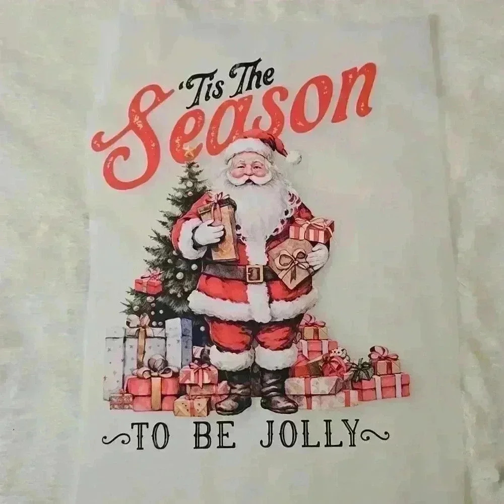 'Tis The Season To Be Jolly Vintage Style Christmas Santa DTF Transfer